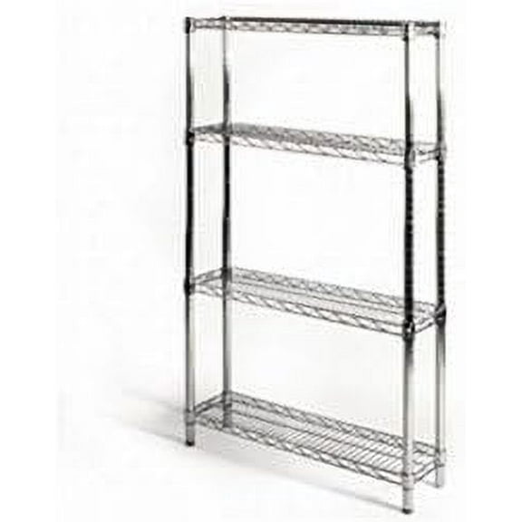 Shelving Inc. 8" d x 30" w x 54" h Chrome Wire Shelving with 4 Tier Shelves, Weight Capacity 800lbs Per Shelf