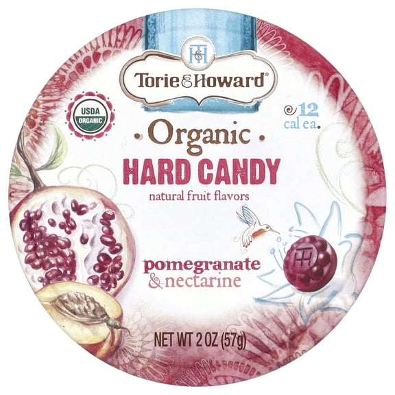 Torie And Howard Organic Hard Candy Pomegranate And Nectarine, 2 Oz