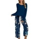 thumbnail image 5 of Conjunto de pijama para mujer cuello redondo lavable a máquina multiusos cómodo para mujer de manga larga para deportes ANGGREK  Otros, 5 of 6