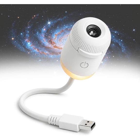 2-in-1 Galaxy Projector Night Light, USB LED Starry Sky Projector with 360 Rotation and Adjustable Brightness Films for Bedroom Ceiling Room Car Decor(3 Projection Films)