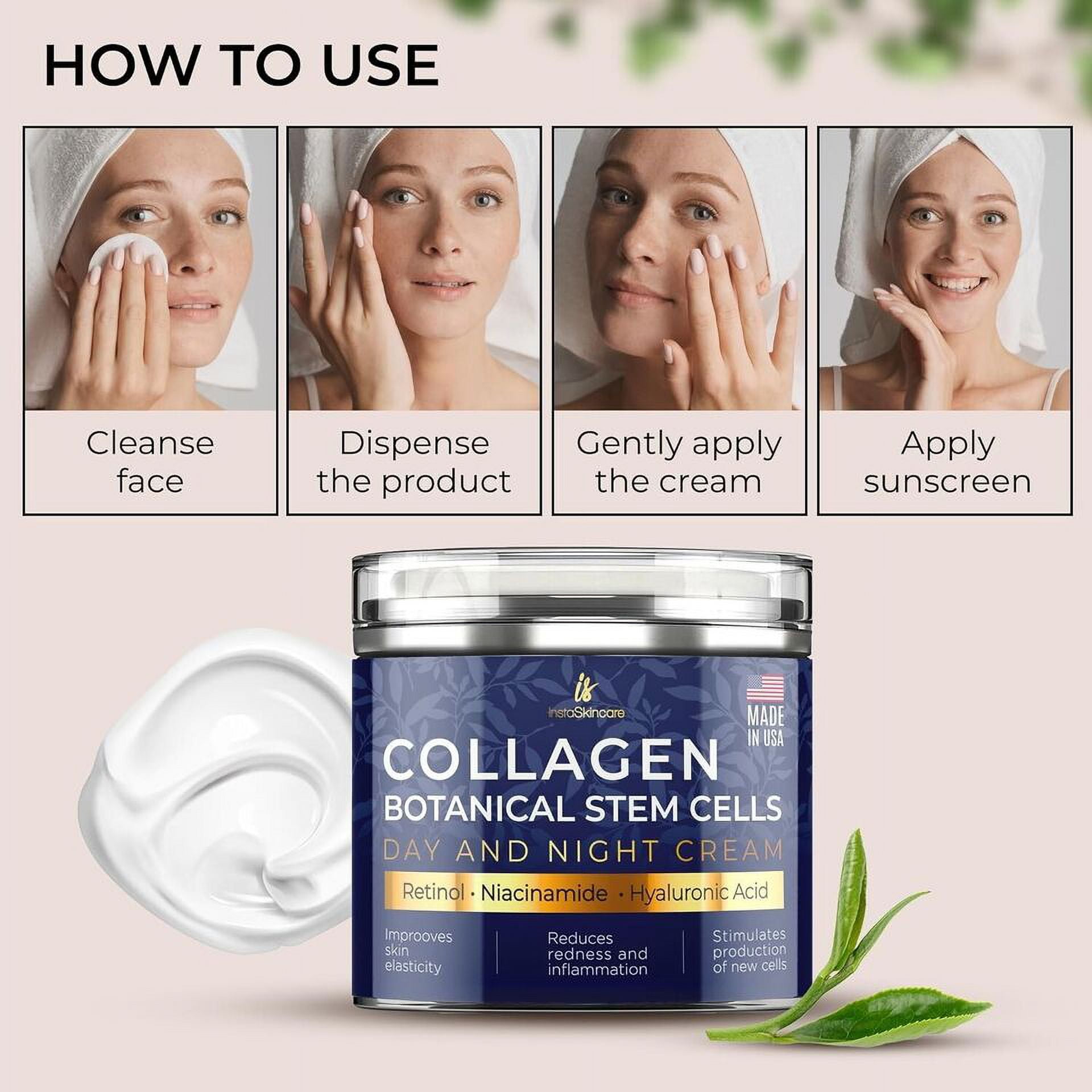 Collagen Face Cream with Airless Pump Anti-Aging Botanical