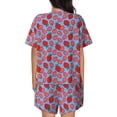 thumbnail image 3 of Naloa Strawberries Women's Short-Sleeved Pajama Set, Loungewear, Summer pajamas, Breathable Cozy - Medium, 3 of 9