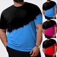 thumbnail image 6 of Mens T-Shirts Men Fashion Spring Summer Casual Large Size Short Sleeve O Neck Printed T Shirts Top Blouse Male Clothes Blue 2XL, 6 of 6