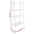 thumbnail image 4 of vidaXL Adult 4-Tier Ladder Bookcase and Book Shelf Metal White, 4 of 5
