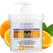 Advanced Clinicals Brightening Vitamin C Body Cream for Dark Spots and Age Spots. 16 OZ