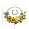 thumbnail image 2 of OUNONA Artificial Sunflower Wreath with Wood Beads and Leaves Farmhouse Door Hanging Decor for Indoor Outdoor, 2 of 8