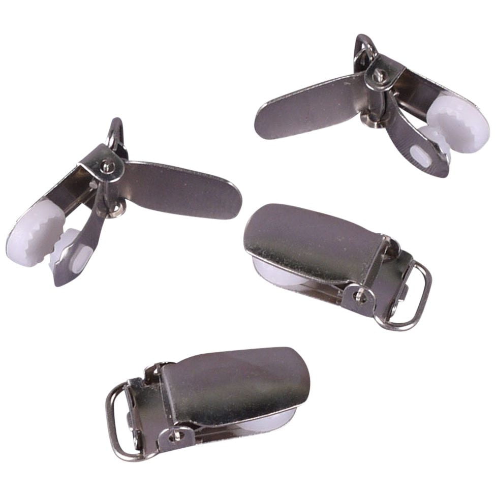 10x Metal Pacifier Suspender Clips Webbing Dummy Strap Holder Craft Hook Insert 