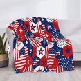 thumbnail image 3 of Salouo American Stars2 Print Throw Blanket Gifts for Women Men Soft Flannel Blanket for Home Living Room Decor Bedroom Blanket Gifts for Mom Dad -50"x40", 3 of 5