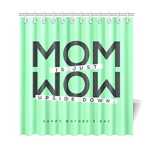 Bathroom Waterproof Fabric Shower Curtain Set Happy Mother/'s Day Mom and Baby