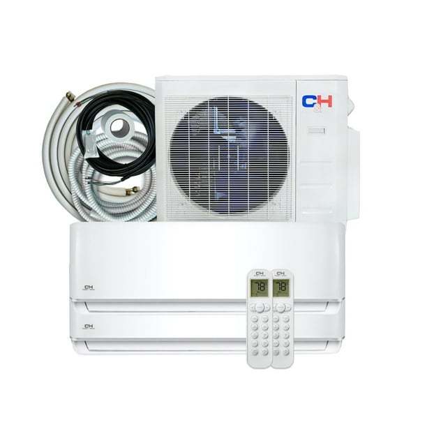 Cooper&Hunter 36000 BTU cover up to 2500 sq ft, Dual Zone 18k+18k Wall
