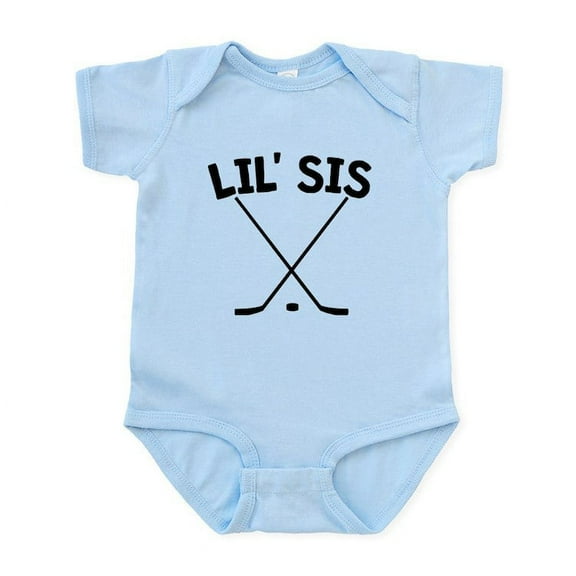CafePress - Lil Sis Hockey Body Suit - Baby Light Bodysuit, Size Newborn - 24 Months
