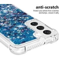 thumbnail image 3 of Slim Fit Phone Case for Samsung Galaxy S22 (Not S22 Plus), Glitter Liquid Quicksand Effect Silicone Soft TPU Case with Camera Lens and Screen Protection for Galaxy S22,LSWT Blue, 3 of 12