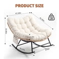 thumbnail image 2 of Oversized Papasan Rocking Chair with Thick Cushion, Curved Leg Wicker Rattan Rocker, Heavy Duty 700 LBS Capacity Indoor Outdoor Glider,Yellow Rattan + Cream Cushion, 2 of 6