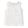 thumbnail image 3 of Bmisegm Boys T Shirts Sleeveless Crew Neck Tank with Pockets Casual Athletic Soft Workout Tops White,6-7 Years, 3 of 5