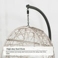 thumbnail image 3 of Ulax Furniture Indoor Outdoor Rattan Hanging Basket Swing Chair with Stand and Cushion, Mist, 3 of 7
