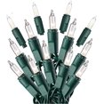 thumbnail image 1 of 100-Count Clear Green Wire Christmas Light Set Christmas Decorations, 1 of 6