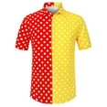 thumbnail image 5 of MODA NOVA Big & Tall Men's Summer Polka Dots Patchwork Hawaiian Shirt Red Yellow XL, 5 of 6