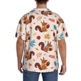 thumbnail image 5 of Wukai Forest Squirrel Nuts Men's Casual Short-Sleeve Button Down Shirt - Lightweight Summer Dress Shirt for Daily Wear-X-Large, 5 of 7