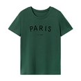 thumbnail image 1 of Camiseta de mujer clásica de verano con cuello redondo para acampar, caminar, viajar, ir de compras XL, 1 of 7