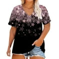 thumbnail image 2 of Pink Women's Short Sleeve T-shirt, Plus Size V Neck T Shirts Women Short Sleeve Tops Casual Summer Tshirts Loose Fit Tee,Women's Short sleeve T-shirt XXL, 2 of 4
