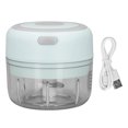 thumbnail image 1 of Mini picador de ajo, hoja de acero inoxidable, grado alimenticio, potencia fuerte, carga USB, triturador de ajo eléctrico, 250 ml (3,4 x 2 x 2,8 pulgadas) verde, 1 of 14
