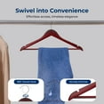 thumbnail image 6 of SereneLife 50-Pack Wooden Coat Hangers Durable Suit Hangers with 360 Swivel Hook & Notches Slim Design for Shirts, Jackets, Dresses, and More, 6 of 7