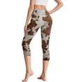 thumbnail image 2 of HELLHERO Cow Print Capri Leggings for Women High Waisted Yoga Pants Athletic Workout Leggings for Sports Gym, L, 2 of 7