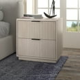 thumbnail image 2 of Yarden 24" Wide Rectangular Fluted Nightstand in Alder White, 2 of 5