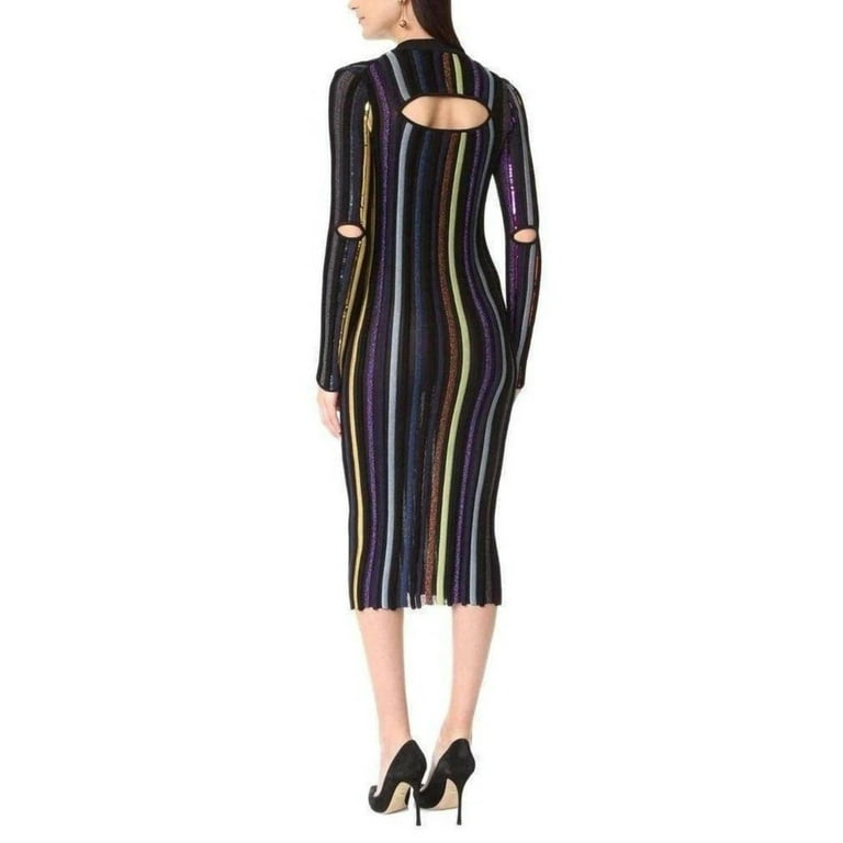 パーティードレス Long Sleeve Sequin Embellished Knit Bayadere Dress Long Sleeve Sequin Embellished Knit Bayadere Dress - Walmart.com