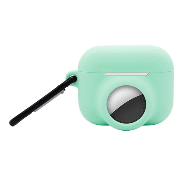 2-in-1 Silicone Case for AirPods Pro 3 and AirTag with Keychain Wireless Charging Compatible Luminous Anti-Loss Protective Cover