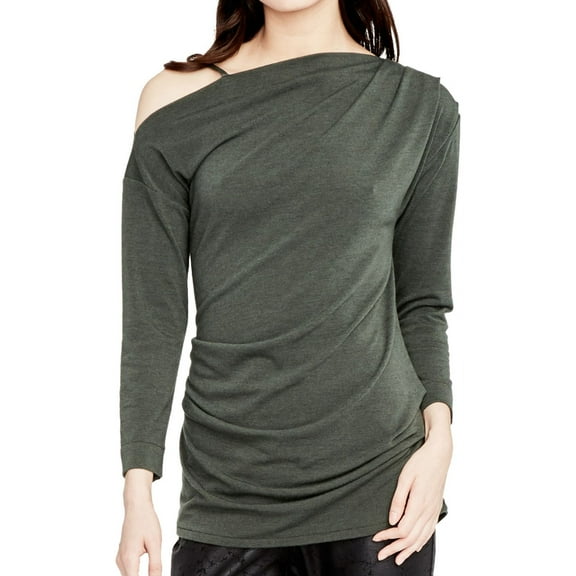 Rachel Roy Womens Asymmetrical Knit Blouse, Green, X-Small