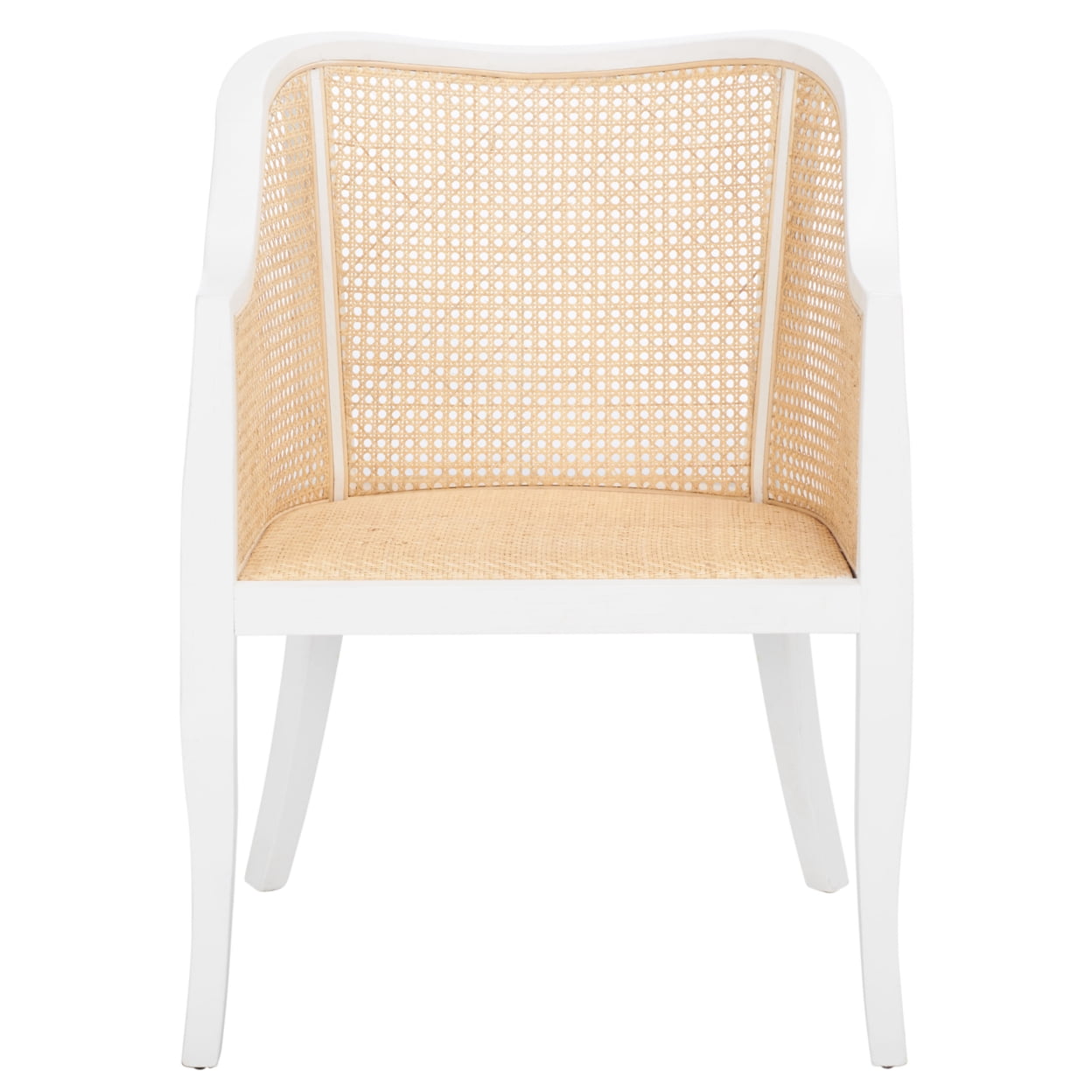 SAFAVIEH Maika Nautical Solid Dining Chair, White/Natural
