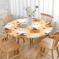 thumbnail image 3 of Halloween Elasticized Round Table Cover - 44 Inch Stretch Tablecloth for Dining Kitchen Party, Tear Resistant and Easy Clean, 3 of 6