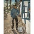 thumbnail image 2 of L.A. Ring 20x24 Gold Ornate Framed and Double Matted Museum Art Print Titled - Whitewashing the Old House (1908), 2 of 4