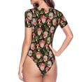 thumbnail image 4 of Naloa Edgehog and Mushrooms Women's Short-Sleeved Onesie, One-Piece Swimsuit for Parties, dates, clubs - X-Large, 4 of 9