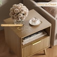 thumbnail image 4 of YouTrend Nightstand with Open Shelf,Beside Table with Fluted Design ,End Table with Solid Wood Legs for bedroom, 4 of 10