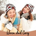 thumbnail image 4 of Yiaed Ladybugs on Black and White Striped1 Print Winter Beanie for Men Women, Fleece Lined Beanie Soft Warm Knit Hat Ski Stocking Cuffed Ca, 4 of 6