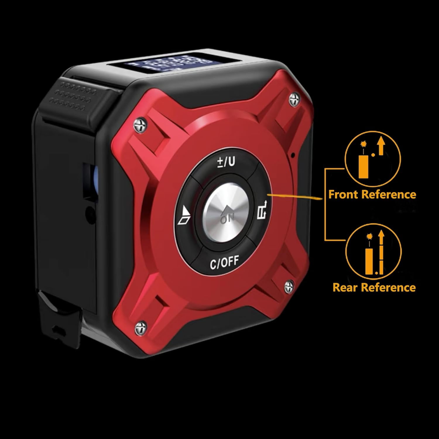 Digital Laser Tape Measure: 3-in-1 Digital Tape Measure with Laser Level, 131Ft/40m Infrared Laser Measuring Tape with Digital Display, 16ft/5m Rechargeable Electronic Tape Measure (Red)
