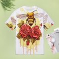 thumbnail image 5 of Bee And Flowers T-Shirt O Neck Oversize T-Shirts Short Sleeve Classic Tees Women Summer Graphic Tops, 5 of 5