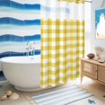 thumbnail image 5 of No Hook Shower Curtain, Yellow Gradient Shower Curtains for Bathroom with See Through Top Window, Farm Plaid Buffalo Checkered Gingham Waterproof & Washable Bath Curtain Stand Up Stall 36"x72", 5 of 9