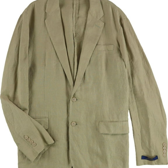 Ralph Lauren Mens Modern Linen Suit Two Button Blazer Jacket, Brown, 44 T/L39.5