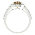 thumbnail image 4 of 1.86 ct Round Cut Simulated Champagne Diamond with Simulated Diamond Halo Accents 18K White Gold Womens Engagement Ring, 4 of 5