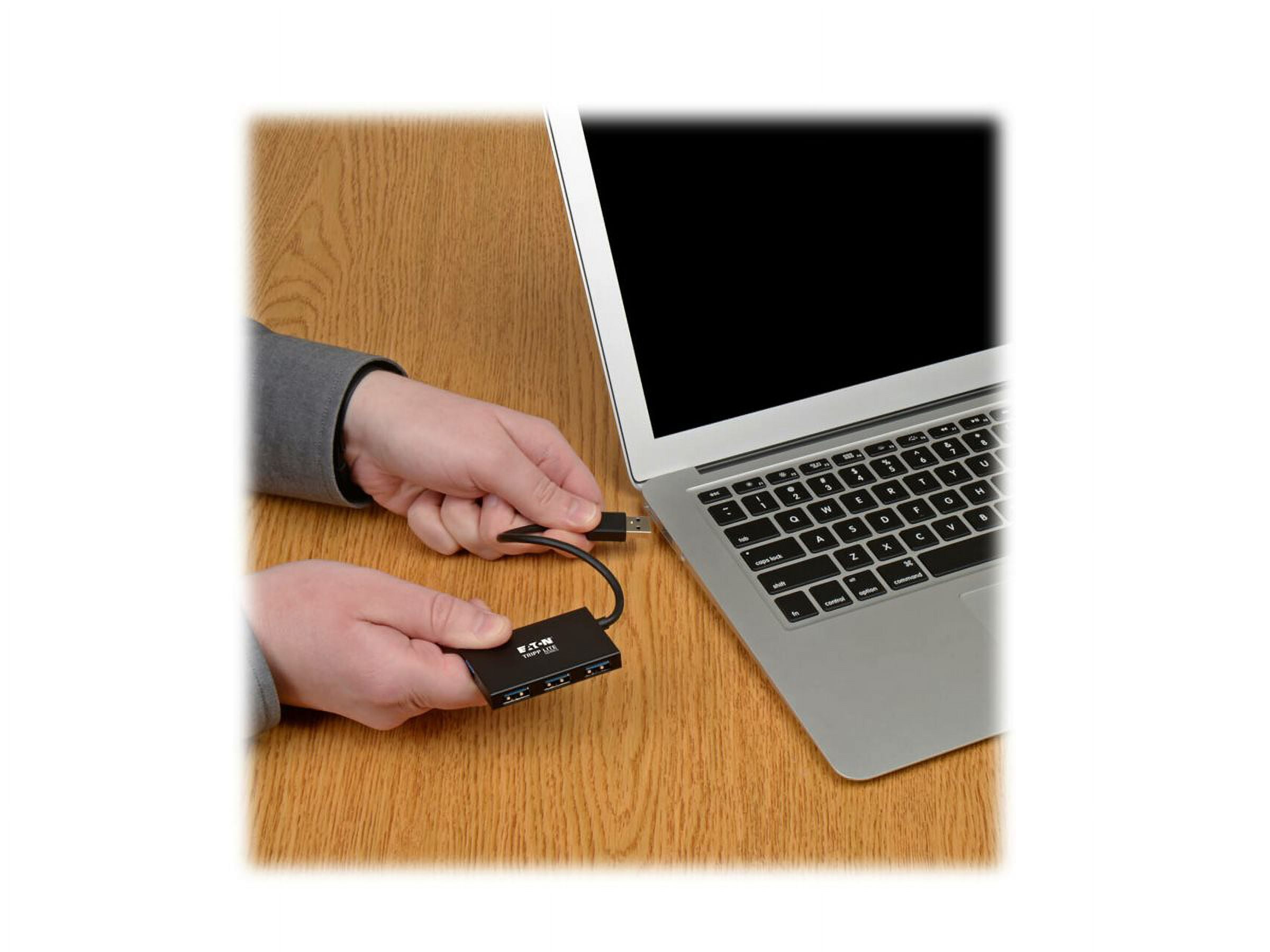 Tripp Lite USB 3.0 SuperSpeed Slim Hub 5Gbps 4 USB-A Ports Portable, Aluminum