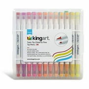 Kingart Studio, Chisel & Fine Tip Markers, Travel/Storage Case, Set of 36 Colors