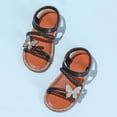 thumbnail image 5 of Duqingm Girls Summer Shoes Toddler Girls Sandals Soft Rubber Princess Flat Shoes Summer Flower Girl Shoes Black,12.5, 5 of 7