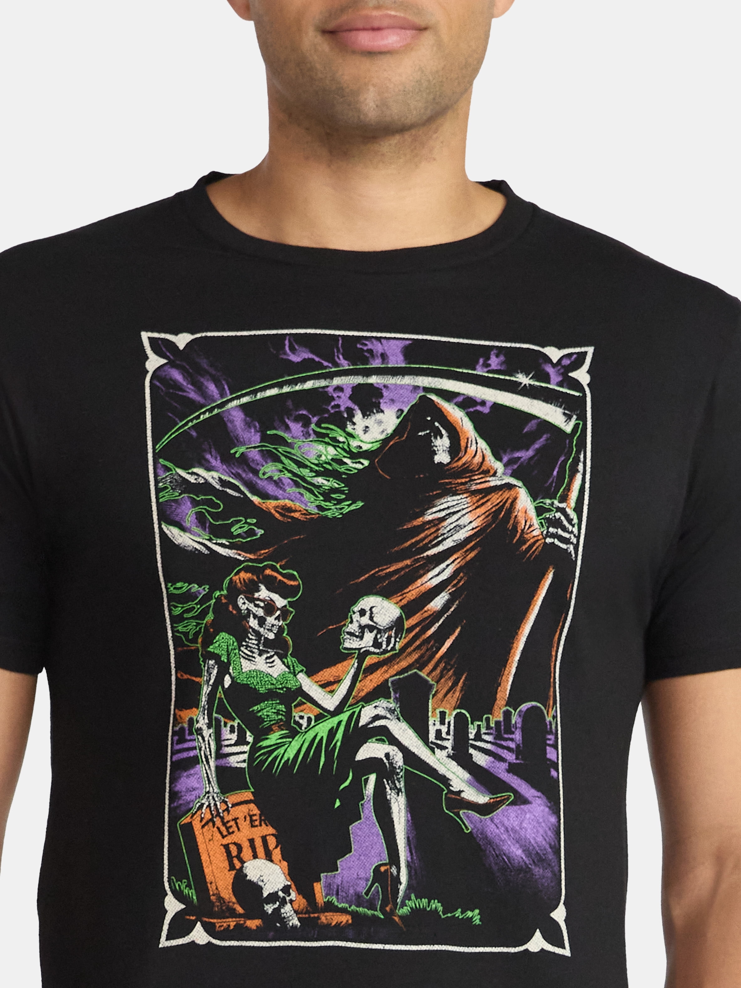 Halloween Men's Grim and Glamour Graphic Tee from Way to Celebrate, Sizes XS-3XL