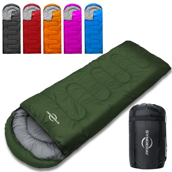 Saco de dormir SyndeRay 221 x 80 cm, ligero y cálido para camping