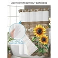 thumbnail image 4 of No Hook Cloth Fabric Shower Curtain with Snap in Liner, Yellow Sunflower Waterproof Shower Curtains Set with See Through Top Window, Butterfly Sunshine Brown Farmhouse Wood Bath Curtains 36"x72", 4 of 6