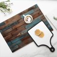 thumbnail image 4 of BaHomeck placemats Set of 4 Wooden Wall Texture With Blue And Brown Color Palette Cotton Linen rectangle Placemats for Kitchen Dining Table Indoor,Outdoor,18*12inch, 4 of 4