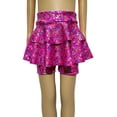 thumbnail image 6 of Godom Girls Sparkly Sequin Skirt 3T-14T Elastic Waist Shiny Mini Skater Cheerleader Dance Outfit,Hot Pink, 6 of 6